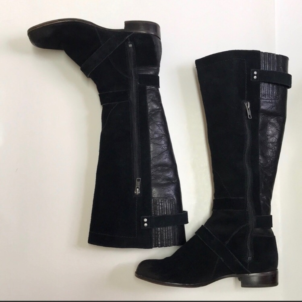 UGG black and suede riding boot